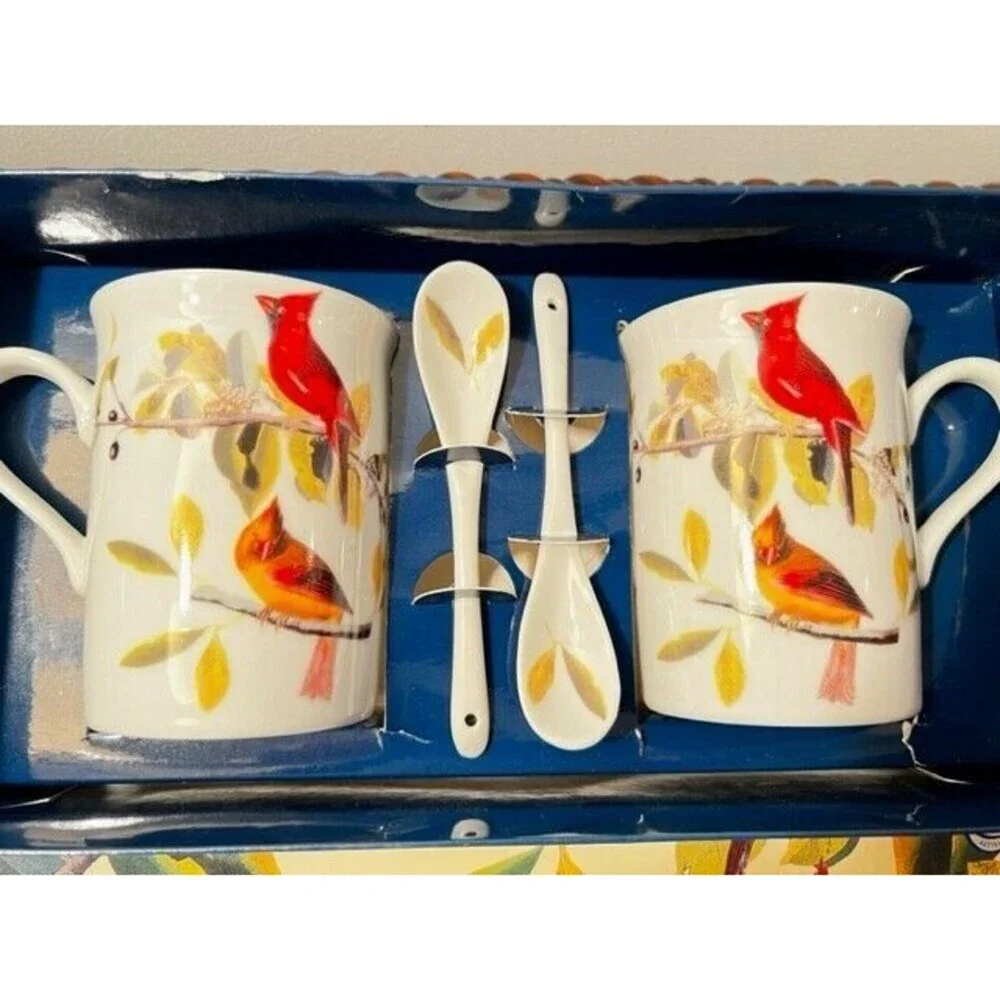 National Audubon Society Northern Cardinal Mug and Spoon Sets Godinger & Co
